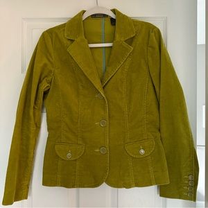 Liz Claiborne Green Corduroy Blazer Jacket Women's Sz 6 Excellent condition Coat